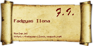 Fadgyas Ilona névjegykártya